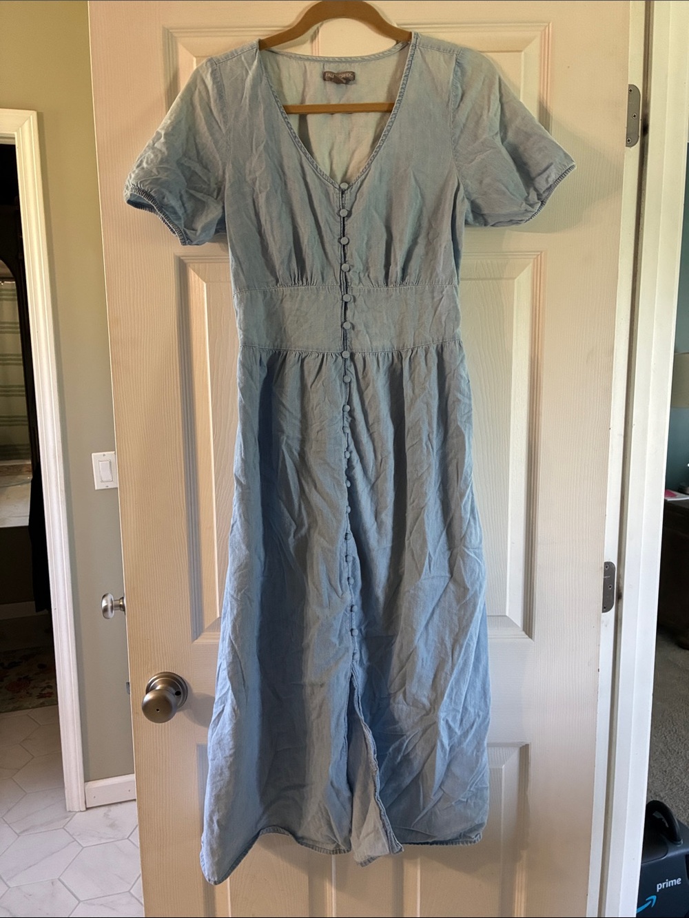Falls Creek Light Blue Casual Button-Front Dress